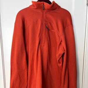 Patagonia R1 Fleece Pullover Mens XL Extra Large Orange Half Zip Polartec EUC